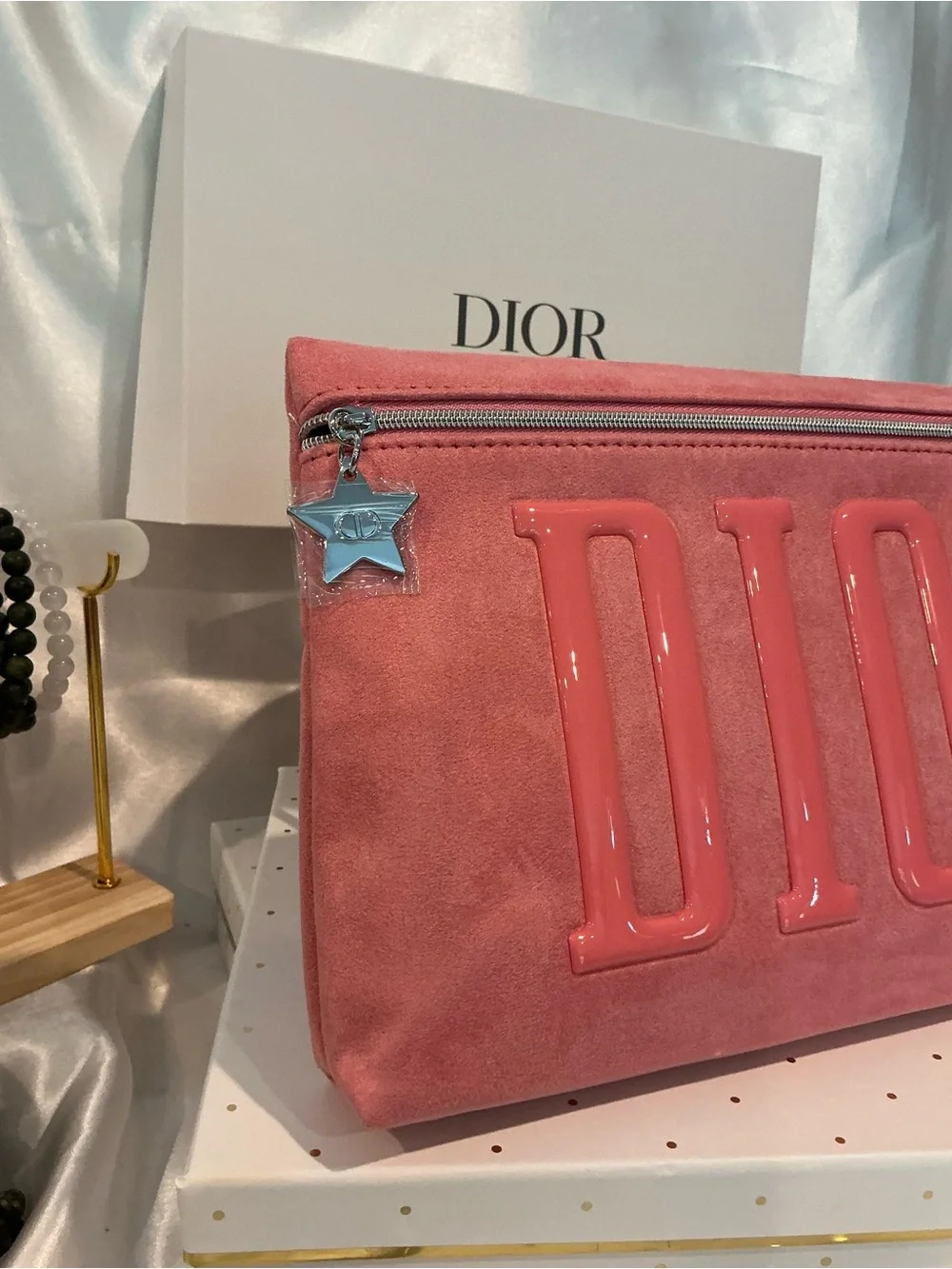 Dior PARFUMS Cosmetic Pouch Gift with Purchase Pink NIB